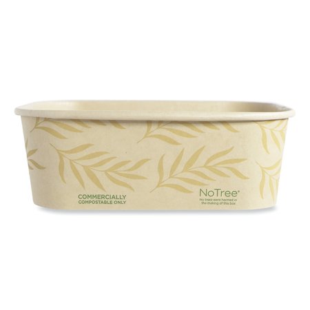 WORLD CENTRIC No Tree Rectangular Containers, 24 oz, 4.7 x 6.8 x 2.3, Natural, Sugarcane, 300PK CT-NT-24